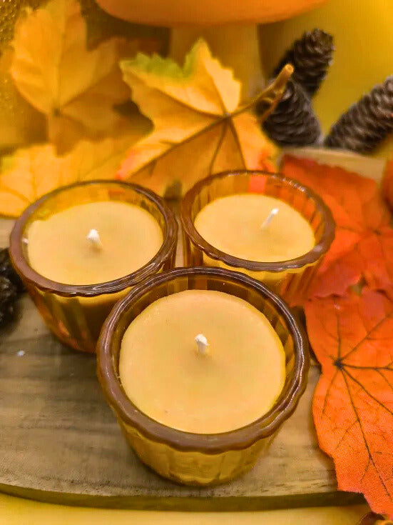 Lot de 3 bougies au parfum caramel