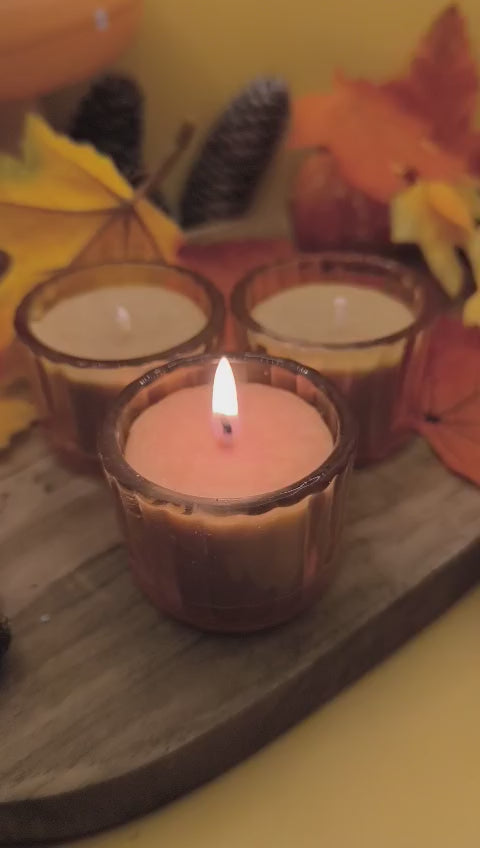 Lot de 3 bougies au parfum caramel